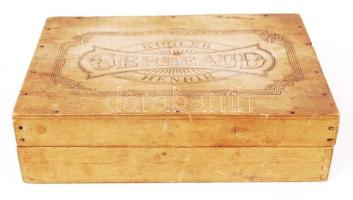 Régi Kugler Henrik Gerbeaud fa dobozka / Vintage Gerbeaud wooden box, 15x23x7 cm