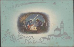 14 db régi karácsonyi üdvözlőlap, köztük néhány litho / 14 old greeting cards, Christmas, including ...