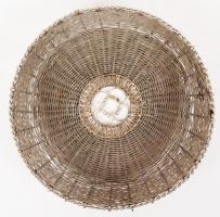 cca 1930 Fémfonatú rozsdamentes kosárka / Metal tray d: 15 cm