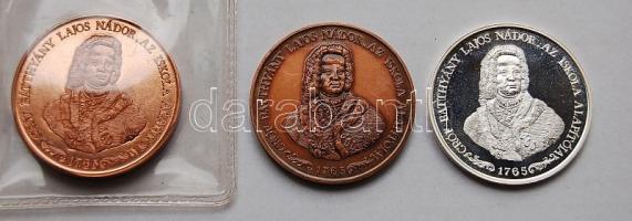 1990. "Nagykanizsa Gimnázium-Batthyány Lajos nádor" 3 klf db Ag 36g T:PP + Br T:BU + Br pi...