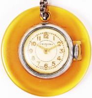 cca 1940 Primora svájci mechanikus ékszer zsebóra / Primora mini Swiss watch