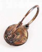 Niello díszítéses, CS mesterjegyes (Ag) ezüst fülbevaló pár eredeti tokkal / Silver earring set with...