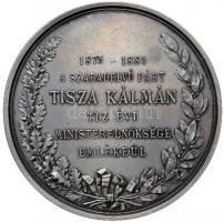 1885. "Tisza Kálmán 10 éves miniszterelnöksége emlékére" Ag emlékérem. "L.A. K.B. / 1...