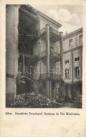 Gorizia, Görz; Zerstörte Druckerei Ilariana in Via Municipio / demolished press