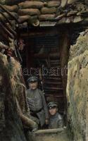 Military WWI, K.u.K. soldiers in a bunker (EK)