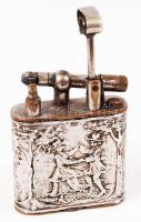 Öngyújtó ezüst (Ag) borítással kézi ötvösmunka: táncoló pár / Lighter with handmage ornamented silve...