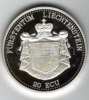 Lichtenstein 1993. 20Ecu "Vaduz" Ag T:PP R!