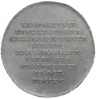Habsburg Birodalom 1790. "II. Lipót frankfurti koronázása" Ag zseton. "PIETATE. ET. C...