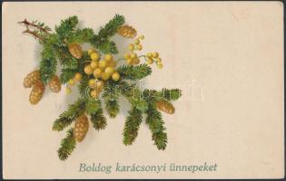 17 db régi, karácsonyi üdvözlőlap, benne néhány litho / 17 Christmas greeting cards, some litho card...