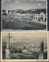 8 db vegyes magyar és erdélyi városképes lap: Budapest (4), Miskolc (1), Dorog (1), Gyergyószentmikl...