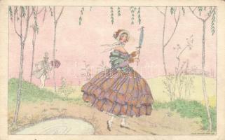 Romantic art postcard B.K.W.I. 422-2 s: Mela Koehler