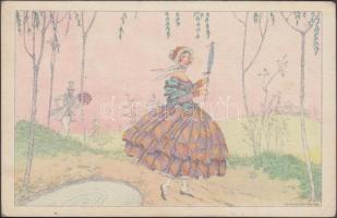 Romantic art postcard B.K.W.I. 422-2 s: Mela Koehler