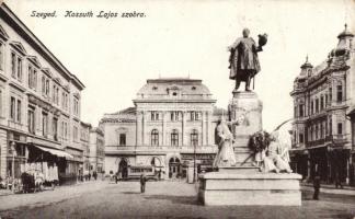 Szeged, Kossuth Lajos szobor, üzletek (EK)