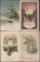 16 db régi, karácsonyi üdvözlőlap, benne néhány litho / 16 Christmas greeting cards, some litho