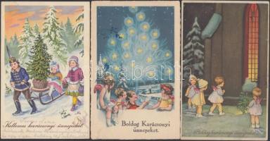 12 db régi, karácsonyi üdvözlőlap / 12 Christmas greeting cards