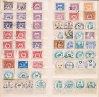 96 db okmánybélyeg berakólapon, közte próbanyomat