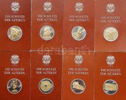 Mexikó 8 klf modern Ag emlékérem "Azték kincsek" multicolor, eredeti csomagolásban T:PP