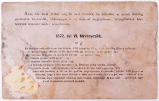 1868 Vadászati jegy / Hunter card