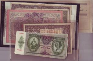 Kis hagyaték tétel 36 db magyar és külföldi bankjegy, sorsjegy, váltó, stb. T:I,II,III