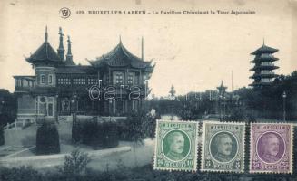 Brussels Laeken, Chinese Pavilion and the Japanese Tower (small tear)