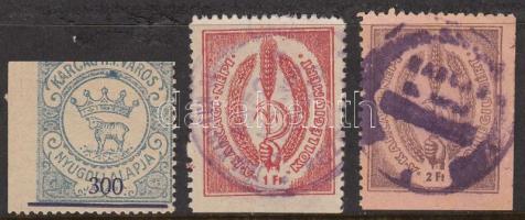 3 db Karcag városi bélyeg (4.000)