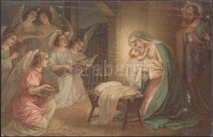 17 db régi, karácsonyi üdvözlőlap, benne néhány litho / 17 Christmas greeting cards, some litho card...