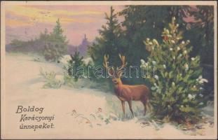 34 db modern, karácsonyi üdvözlőlap a '40-'50-es évekből / 34 modern, Christmas greeting c...