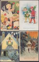 15 db régi, karácsonyi üdvözlőlap, benne néhány litho / 15 Christmas greeting cards, some litho cards