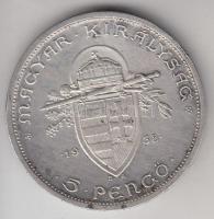 1938. 5P Ag "Szent István" T:2-
Adamo P8.1