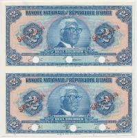 Haiti 1919. (10. kiadás) 2G "Dr. Francois Duvalier" egybefüggő kettes ívben, jobb oldali ívszéllel és illesztőkeresztekkel illetve piros "SPECIMEN" felülnyomásokkal, hármaslyukasztásokkal érvénytelenítve T:I Haiti 1919. (Tenth Issue) 2 Gourdes "President Dr. Francois Duvalier" margin pair with assembly crosses and red "SPECIMEN" overprints + Cancellation perforations! C:UNC KRAUSE 201.