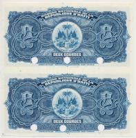 Haiti 1919. (10. kiadás) 2G "Dr. Francois Duvalier" egybefüggő kettes ívben, jobb oldali í...