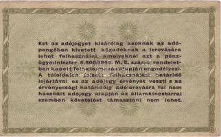 1946. 50.000Adóp. előlapon erősen elcsúszott utolsó számjegyű sorszám! T:II