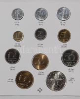 1971-93. forgalmi szettek: 1971-89 19db + 1990-92 rövid (fillér) 3 db + 1993 1 db, összesen 23db T:BU
