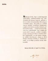 1848 Katonai, újoncozással kapcsolatos rendelet Mészáros Lázár hadügyminiszter saját kezű aláírásáva...