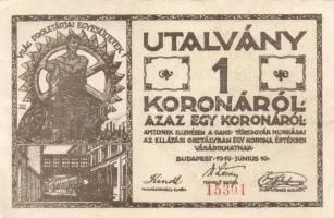 Budapest 1919. "Ganz Törzsgyár" 1K + 2K + 5K + 10K (tűlyukak) utalványa piros sorszámmal T...