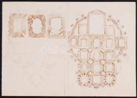 Lohr Ferenc (1871-1946): Családfa. Vegyes technika, papír, jelzés nélkül, hátoldalán vázlatok, 14×20...