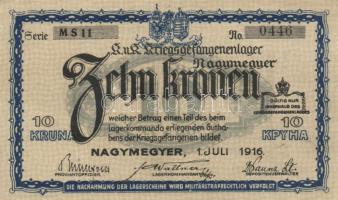 Nagymegyer / hadifogolytábor 1916. július 1. 10K "MS" T:I,I-
Adamo HHN-1.7.1