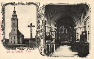 Szob, Katolikus templom; kiadja Hegedűs Lajos, floral