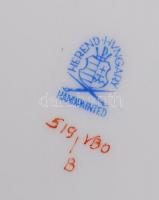 Herendi Viktória mintás süteményes tányér, kézzel festett, jelzett, hibátlan, összesen:6 db, d:20,5 ...