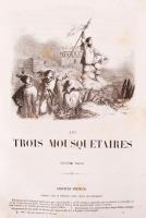Dumas, Alexandre: Les trois mousquetaires. Illustrés par J.-A. Beaucé, F. Philippoteaux, etc. Pars 1-2. Paris, 1852, Dufour et Mulat. Egybekötve, korabeli félvászon kötésben, illusztrált, két lap kijár /  Bound in one, half-linen binding, illustrated edition, two leaves loose