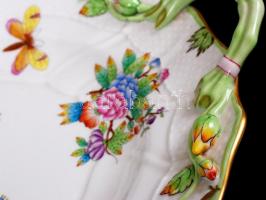 Herendi Viktória mintás húsos tál, kézzel festett, jelzett (koronás), hibátlan, 32×45 cm / Antique H...