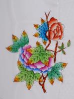 Herendi Viktória mintás húsos tál, kézzel festett, jelzett (koronás), hibátlan, 32×45 cm / Antique H...