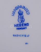 Herendi Viktória mintás húsos tál, kézzel festett, jelzett (koronás), hibátlan, 32×45 cm / Antique H...