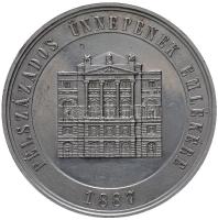 1887. "A Budapest Nemzeti Színház 1867 / Félszázados Ünnepének Emlékére" Ag emlékérem, Jyrsak műve. (40.71g/50mm) T:2,2- Hungary 1887. "50th Anniversary of the National Theatre of Budapest" commemorative Ag medallion by Jyrsak (40.71g/50mm) C:aXF Hauser: 1727.