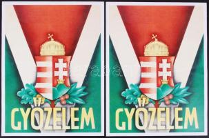 cca 1942 &quot;Győzelem&quot; II. világháborús propaganda falragasz modern reprodukciója, 39x29,5cm