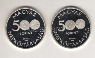 1986. 500Ft Ag + 500Ft Ag "Labdarúgó VB" pár T:PP
