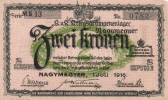 Nagymegyer / hadifogolytábor 1916. július 1. 2K "MS" arab sorozat- és sorszámmal T:II
Adam...