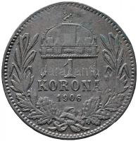 1906KB 1K Ag "Ferenc József" (4.91g) deformált T:3 
Hungary 1906. 1 Korona Ag "Franz ...