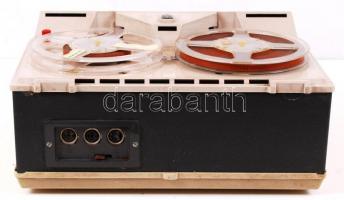 cca 1970 Grundig TK23L de Luxe típusú orsós magnetofon szalaggal, kábelek nélkül, eredeti használati...