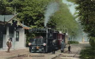 Debrecen, Nagyerdei indóház, vasútállomás; Thaisz Arthur kiadása